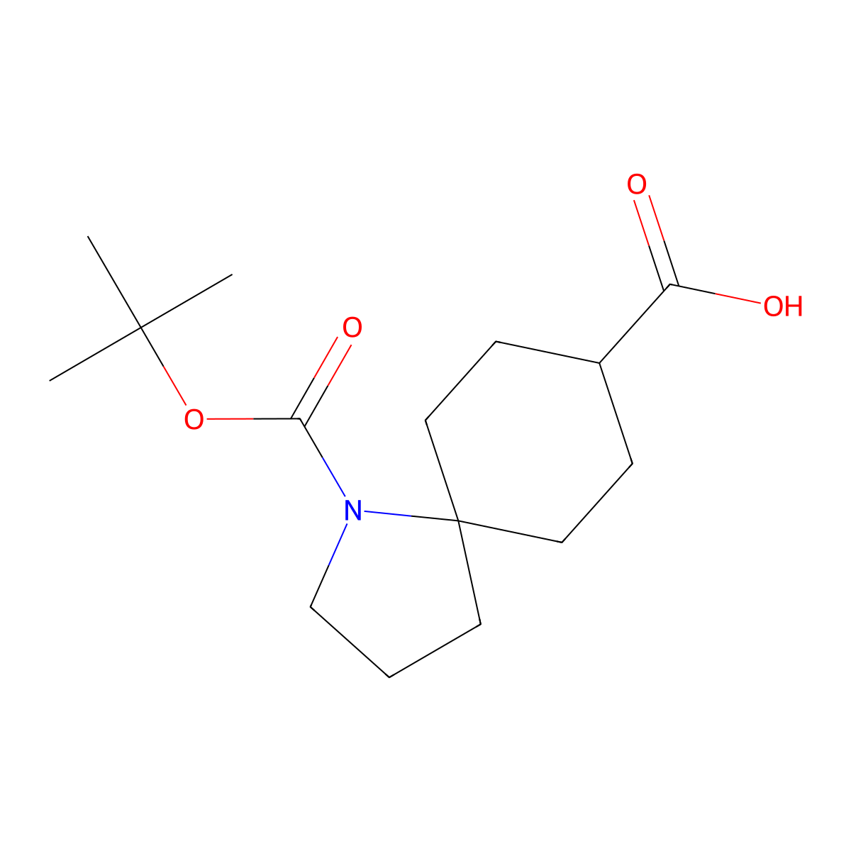 1-(tert-Butoxycarbonyl)-1-azaspiro[4.5]decane-8-carboxylic acid molecular structure, CAS 2227205-99-2
