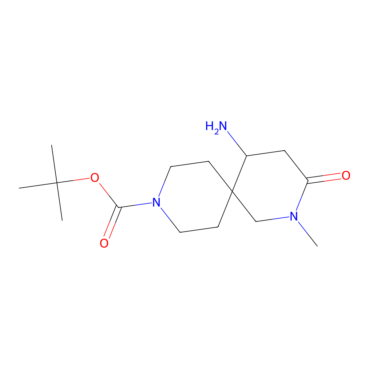 tert-Butyl 5-amino-2-methyl-3-oxo-2,9-diazaspiro[5.5]undecane-9-carboxylate molecular structure, CAS 2227206-02-0