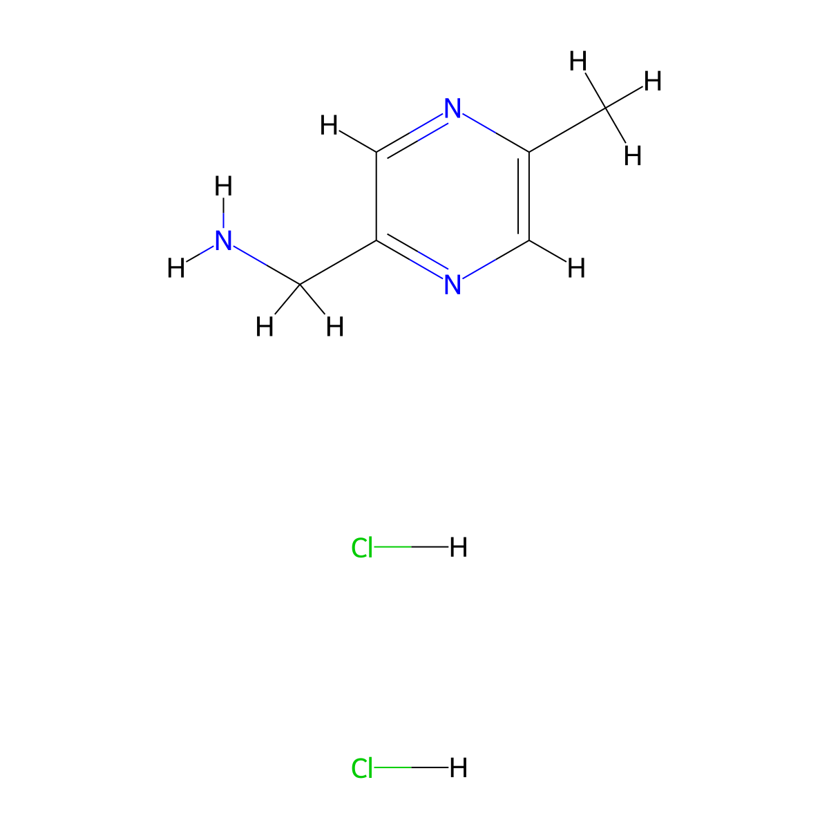 (5-Methylpyrazin-2-yl)methanamine dihydrochloride molecular structure, CAS 2227206-03-1