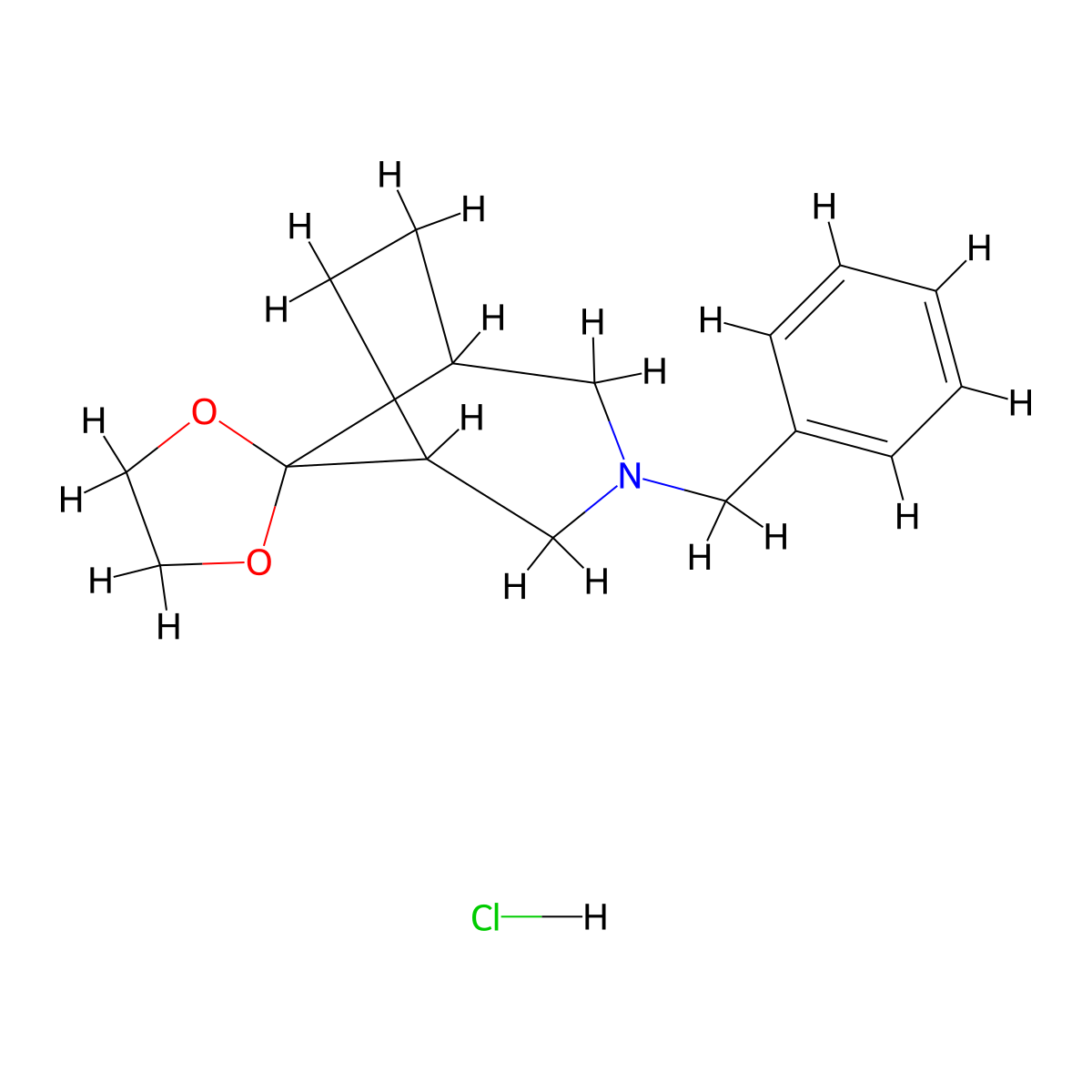 3-Benzyl-3-azaspiro[bicyclo[3.2.1]octane-8,2'-[1,3]dioxolane] hydrochloride molecular structure, CAS 2227206-10-0