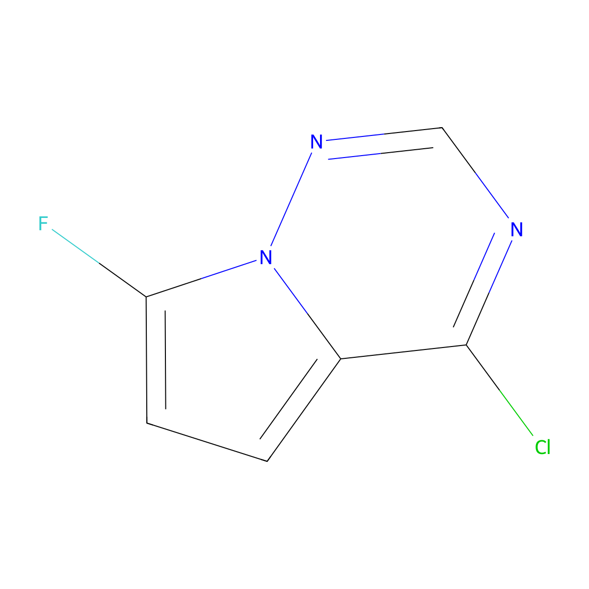 4-Chloro-7-fluoropyrrolo[2,1-f][1,2,4]triazine molecular structure, CAS 2227206-11-1