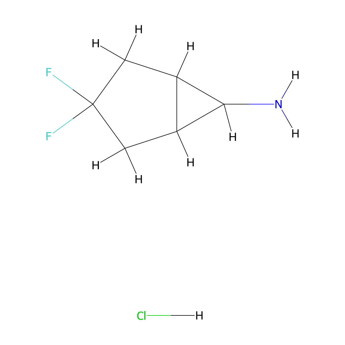3,3-Difluorobicyclo[3.1.0]hexan-6-amine hydrochloride molecular structure, CAS 2227206-13-3