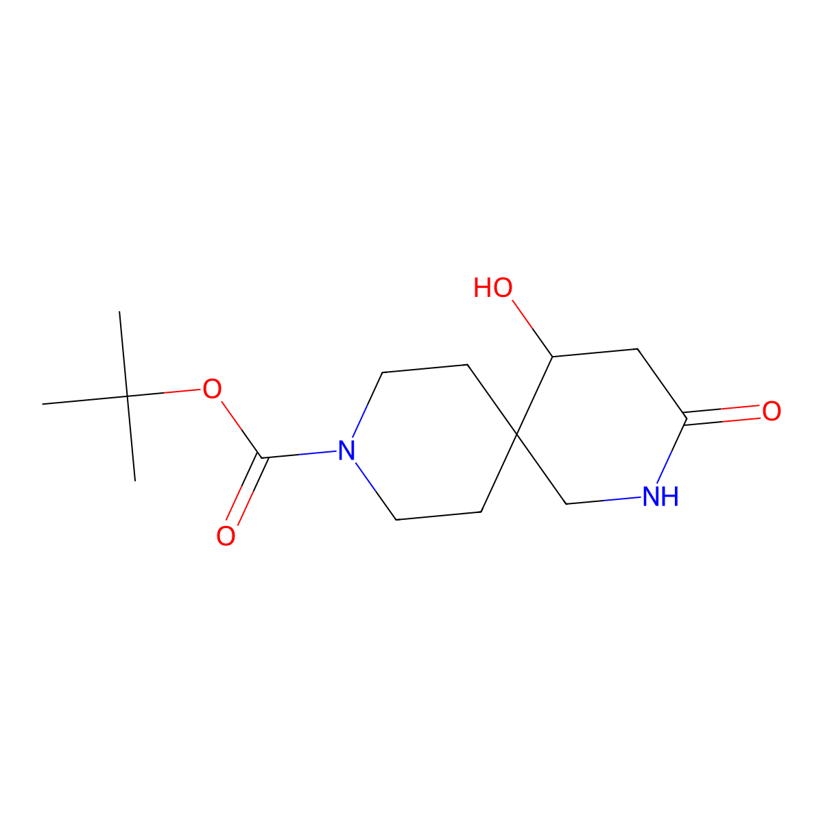 tert-Butyl 5-hydroxy-3-oxo-2,9-diazaspiro[5.5]undecane-9-carboxylate molecular structure, CAS 2227206-15-5