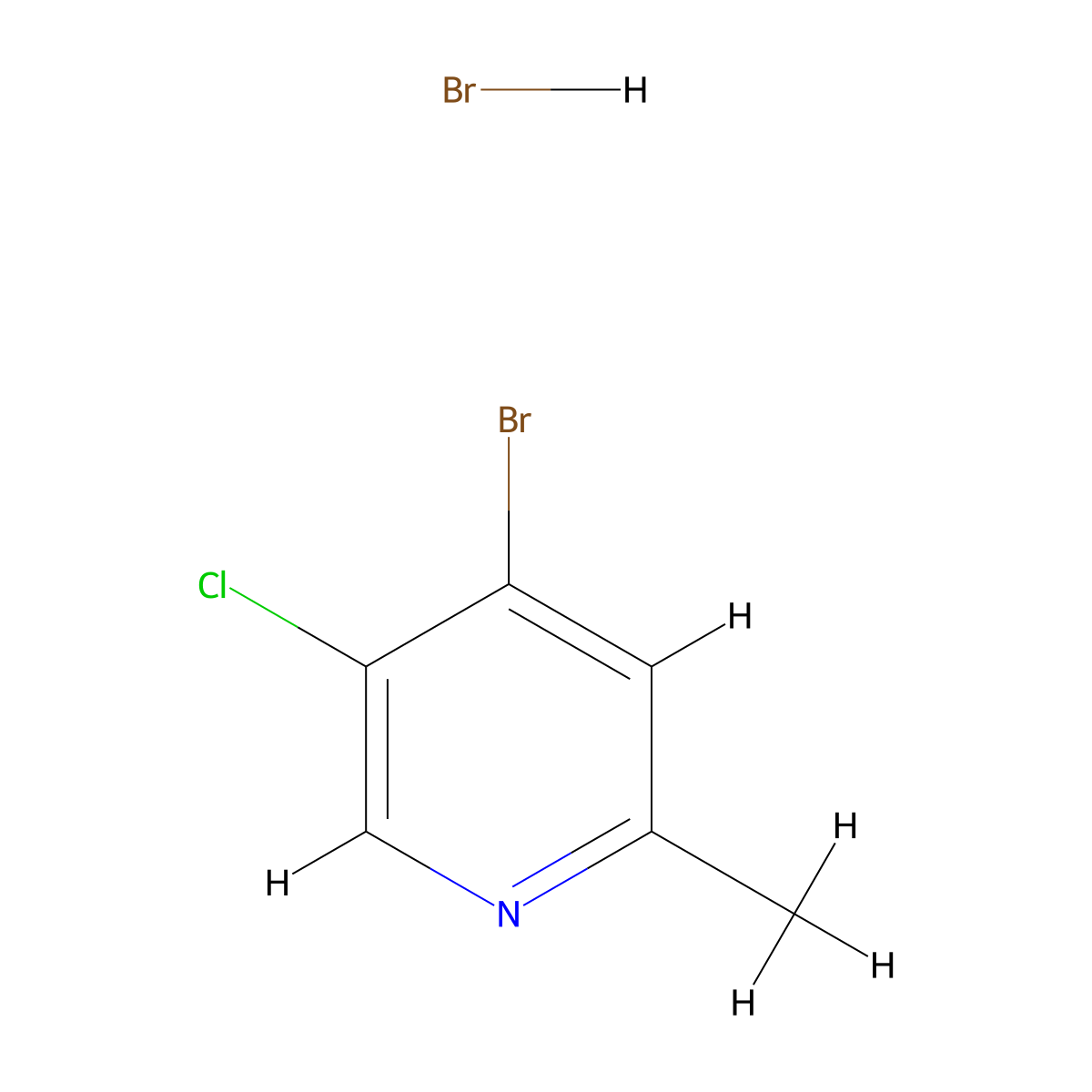 4-Bromo-5-chloro-2-methylpyridine hydrobromide molecular structure, CAS 2227206-20-2