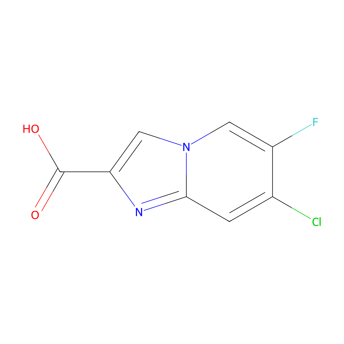 7-Chloro-6-fluoro-imidazo[1,2-a]pyridine-2-carboxylic acid molecular structure, CAS 2227206-26-8