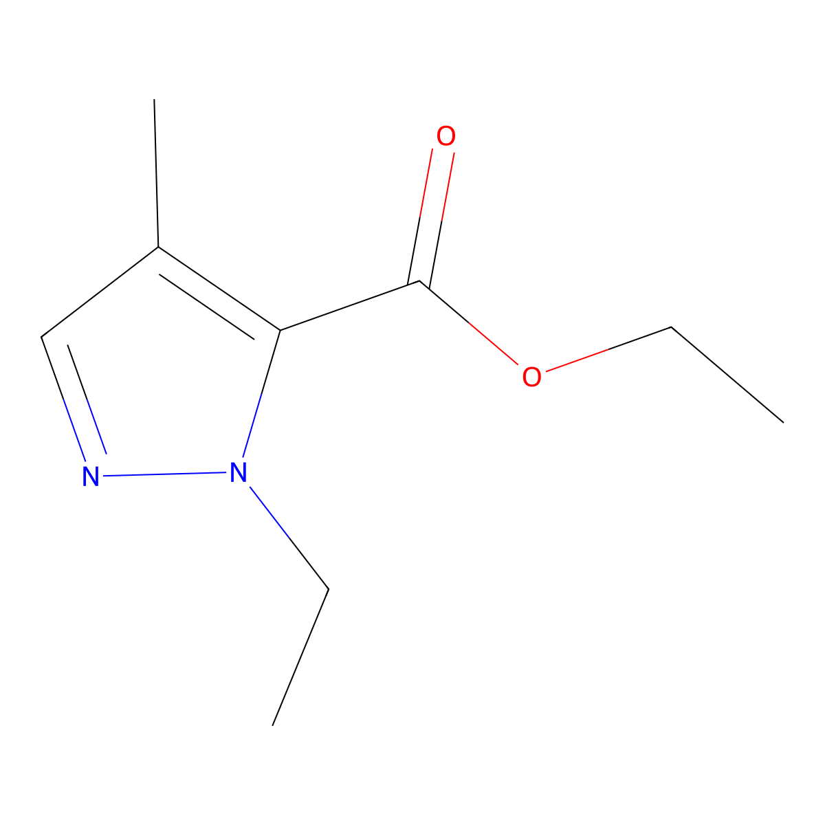 ethyl 1-ethyl-4-methyl-1H-pyrazole-5-carboxylate molecular structure, CAS 2227206-28-0