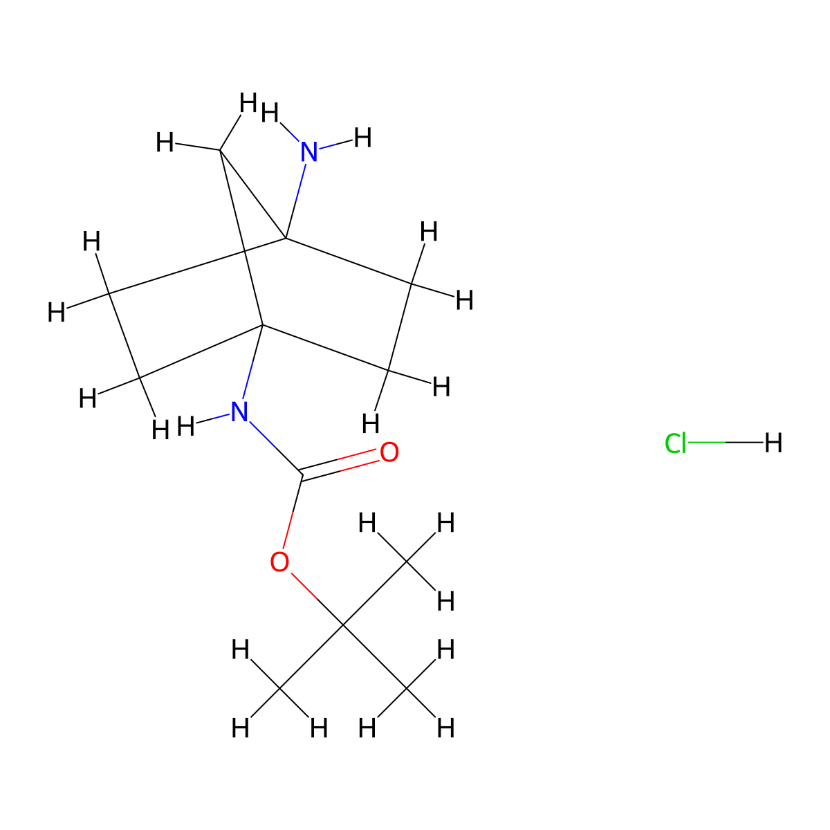 tert-butyl N-{4-aminobicyclo[2.2.1]heptan-1-yl}carbamate hydrochloride molecular structure, CAS 2227206-30-4