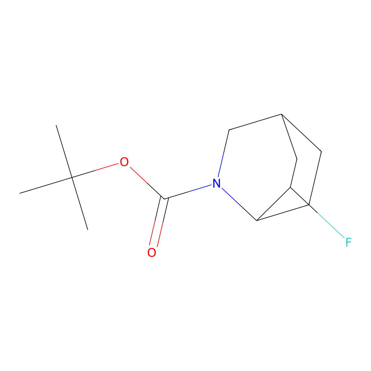 Tert-butyl 6-fluoro-2-azabicyclo[2.2.2]octane-2-carboxylate molecular structure, CAS 2227206-32-6