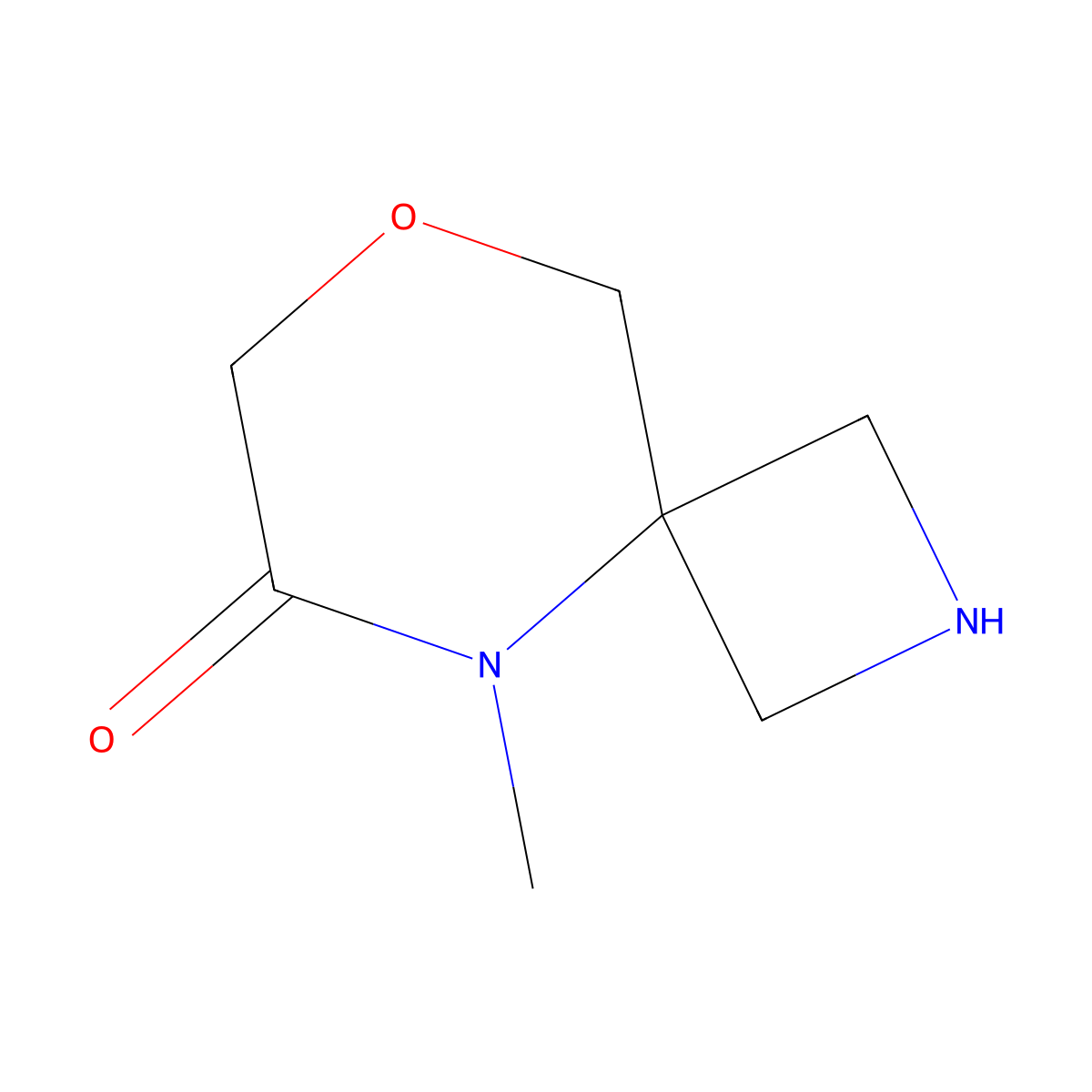 5-Methyl-8-oxa-2,5-diazaspiro[3.5]nonan-6-one molecular structure, CAS 2227206-36-0