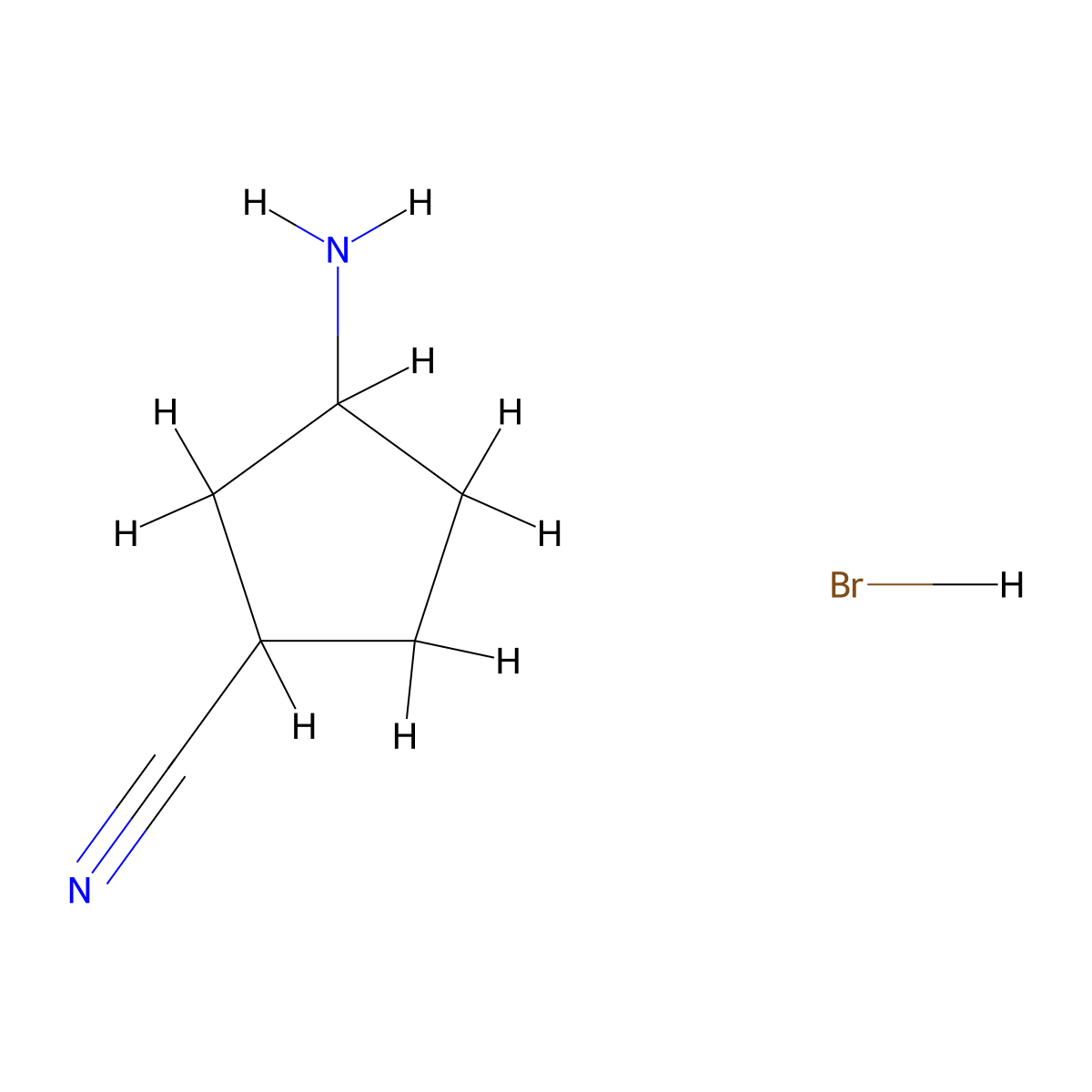 3-Aminocyclopentane-1-carbonitrile hydrobromide molecular structure, CAS 2227206-38-2