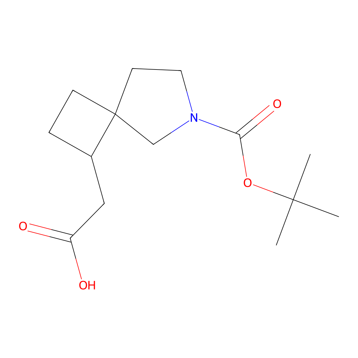 2-(6-(tert-Butoxycarbonyl)-6-azaspiro[3.4]octan-1-yl)acetic acid molecular structure, CAS 2227206-41-7