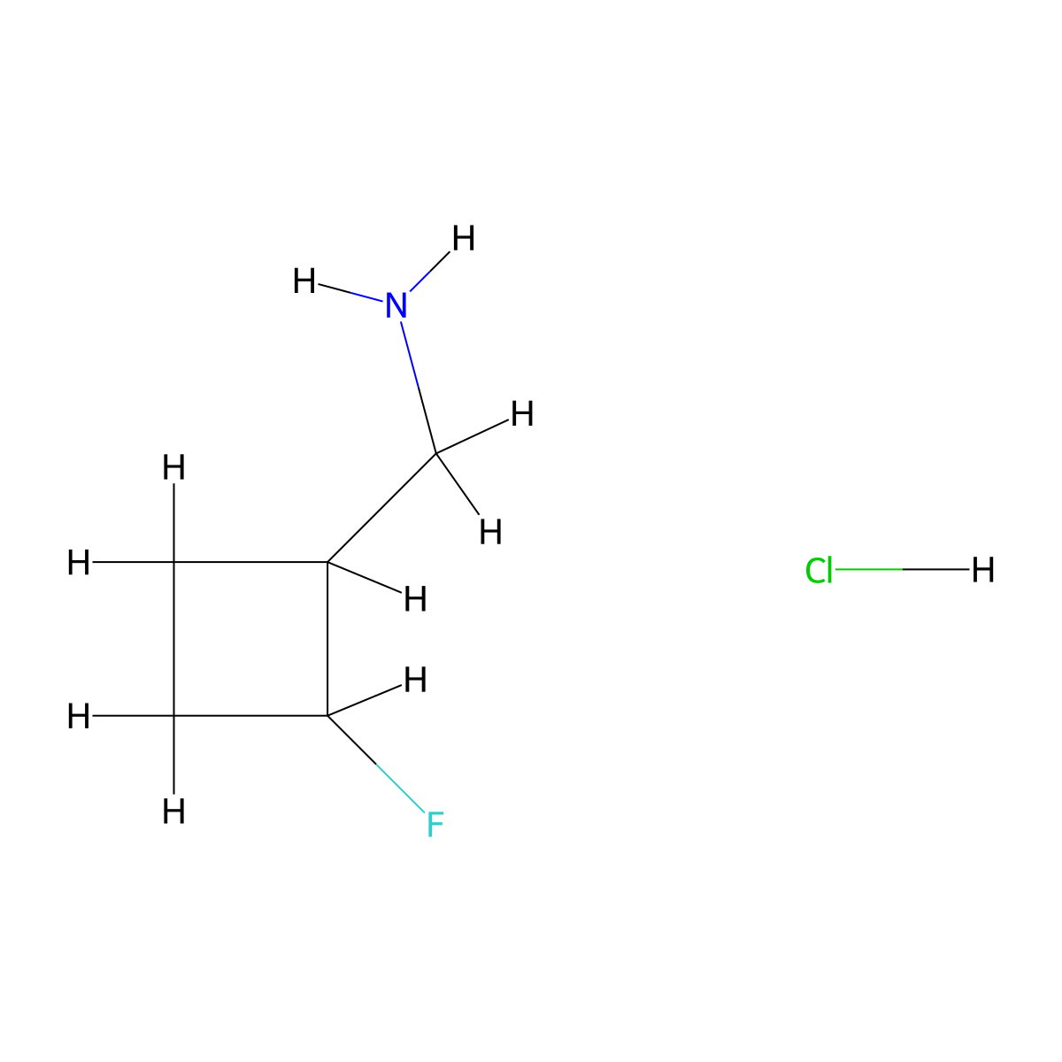 1-(2-Fluorocyclobutyl)methanamine hydrochloride molecular structure, CAS 2227206-43-9