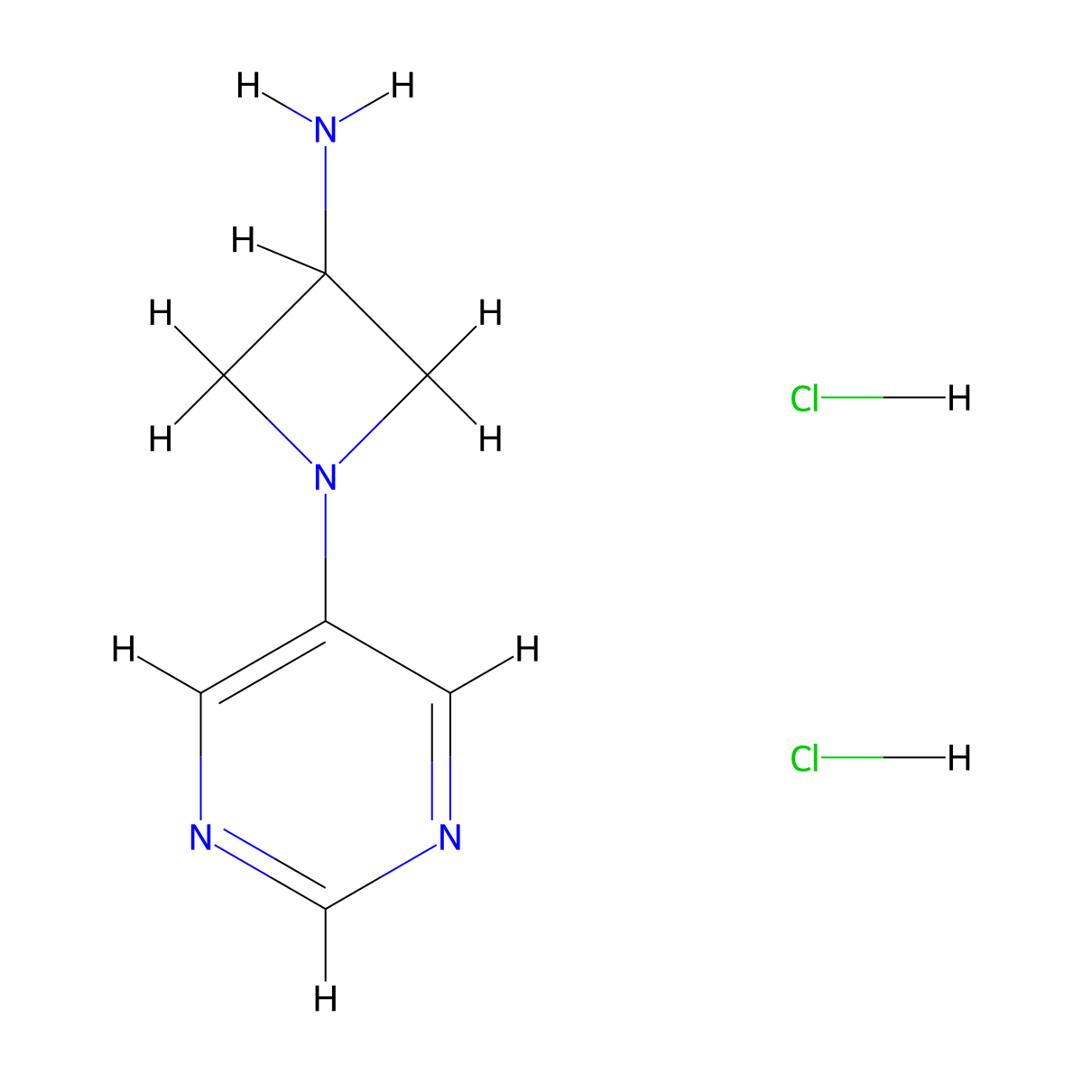 1-(Pyrimidin-5-yl)azetidin-3-amine dihydrochloride molecular structure, CAS 2227206-48-4