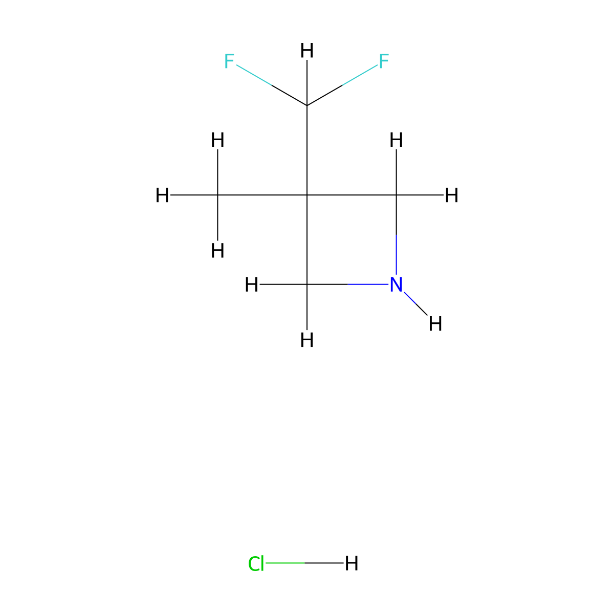 3-(Difluoromethyl)-3-methylazetidine hydrochloride molecular structure, CAS 2227206-51-9
