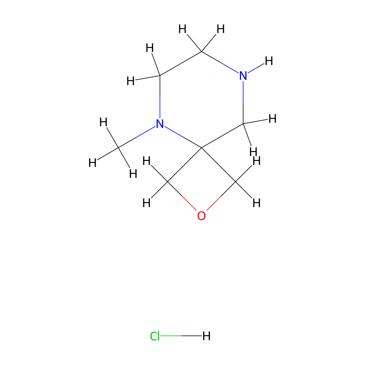 5-Methyl-2-oxa-5,8-diazaspiro[3.5]nonane hydrochloride molecular structure, CAS 2227206-56-4