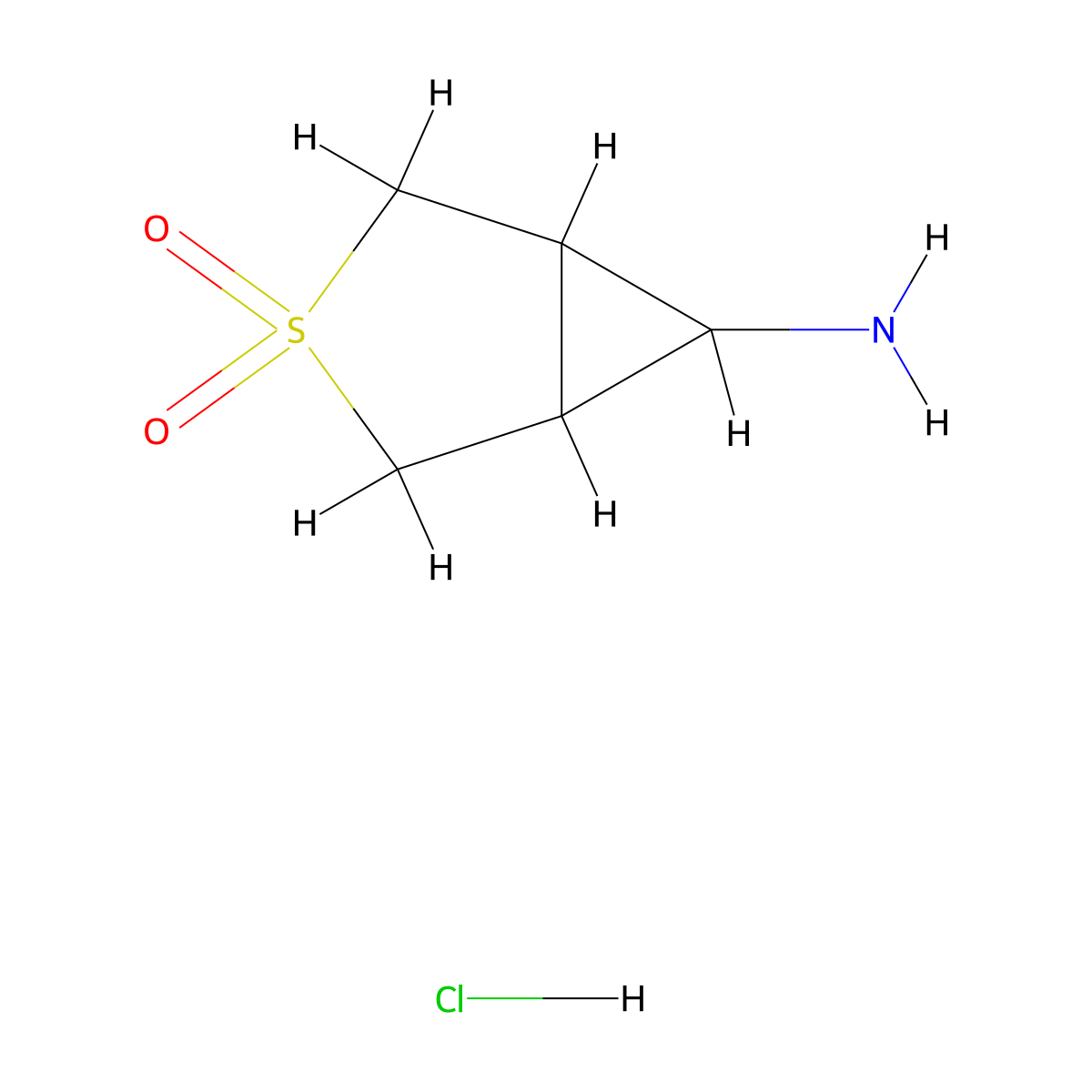6-Amino-3-thiabicyclo[3.1.0]hexane 3,3-dioxide hydrochloride molecular structure, CAS 2227206-64-4