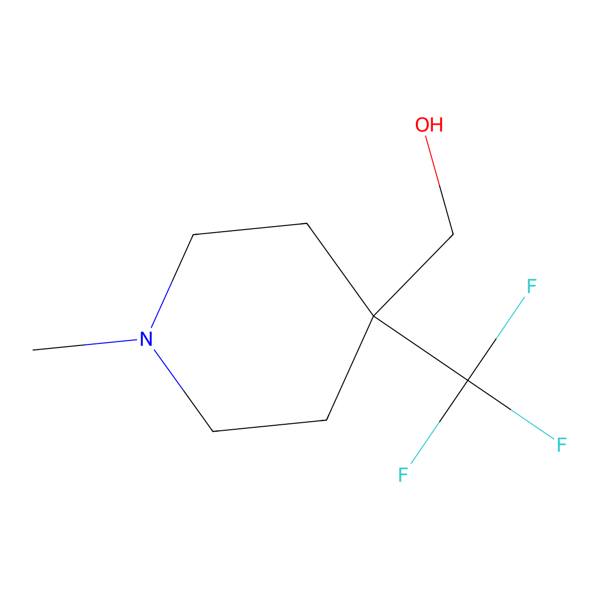 [1-Methyl-4-(trifluoromethyl)-4-piperidyl]methanol molecular structure, CAS 2227206-66-6