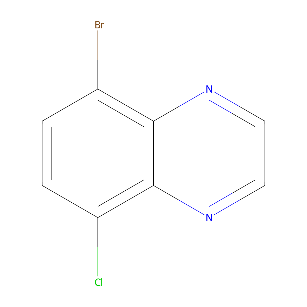 5-Bromo-8-chloroquinoxaline molecular structure, CAS 2227206-68-8