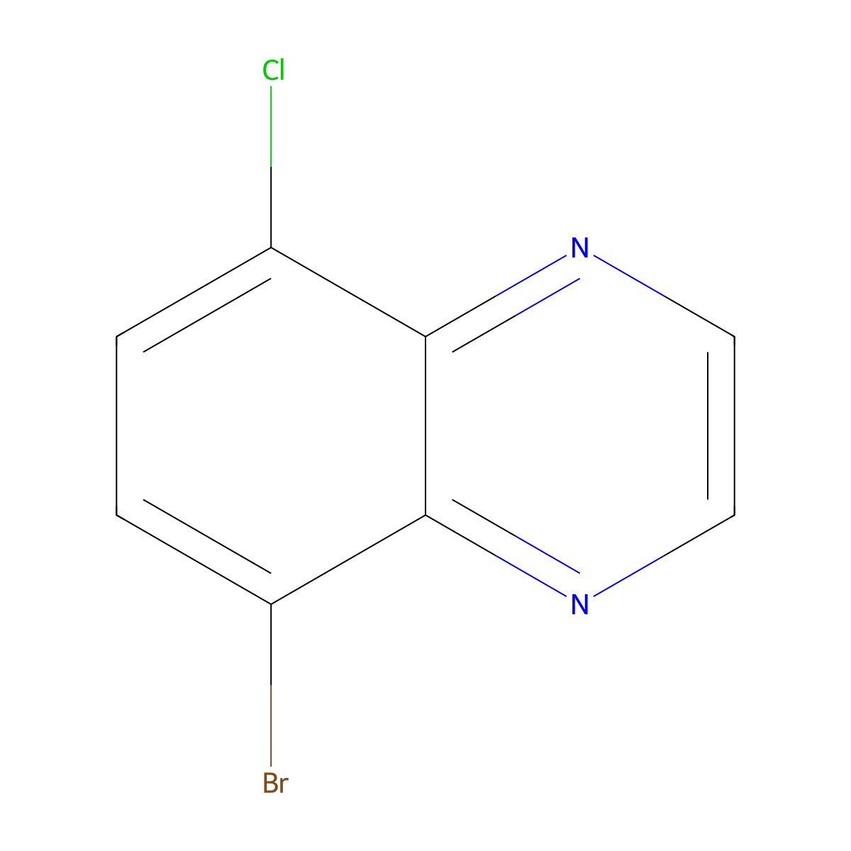 5-Bromo-8-chloroquinoxaline molecular structure, CAS 2227206-68-8