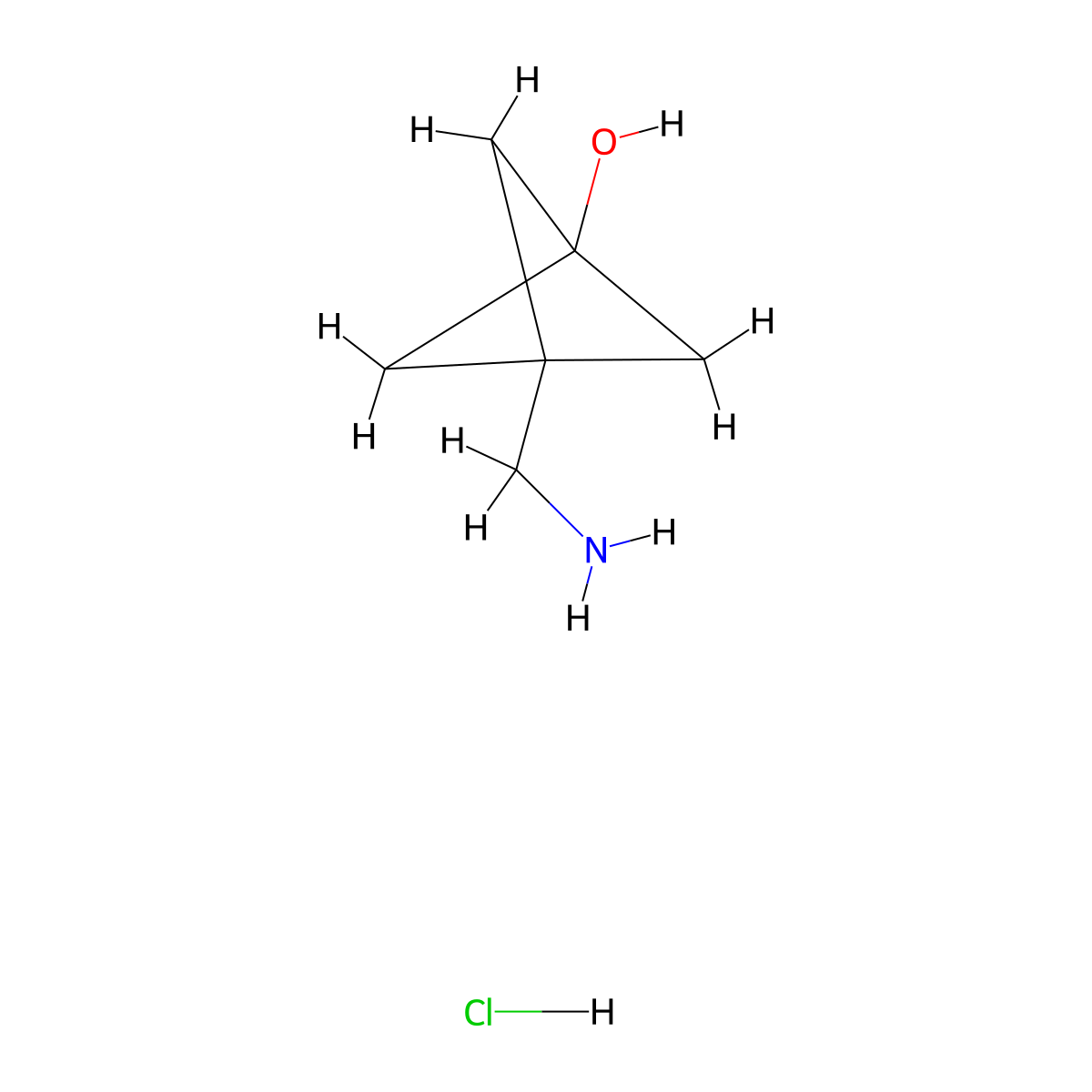3-(Aminomethyl)bicyclo(1.1.1)pentan-1-ol hydrochloride molecular structure, CAS 2227206-71-3