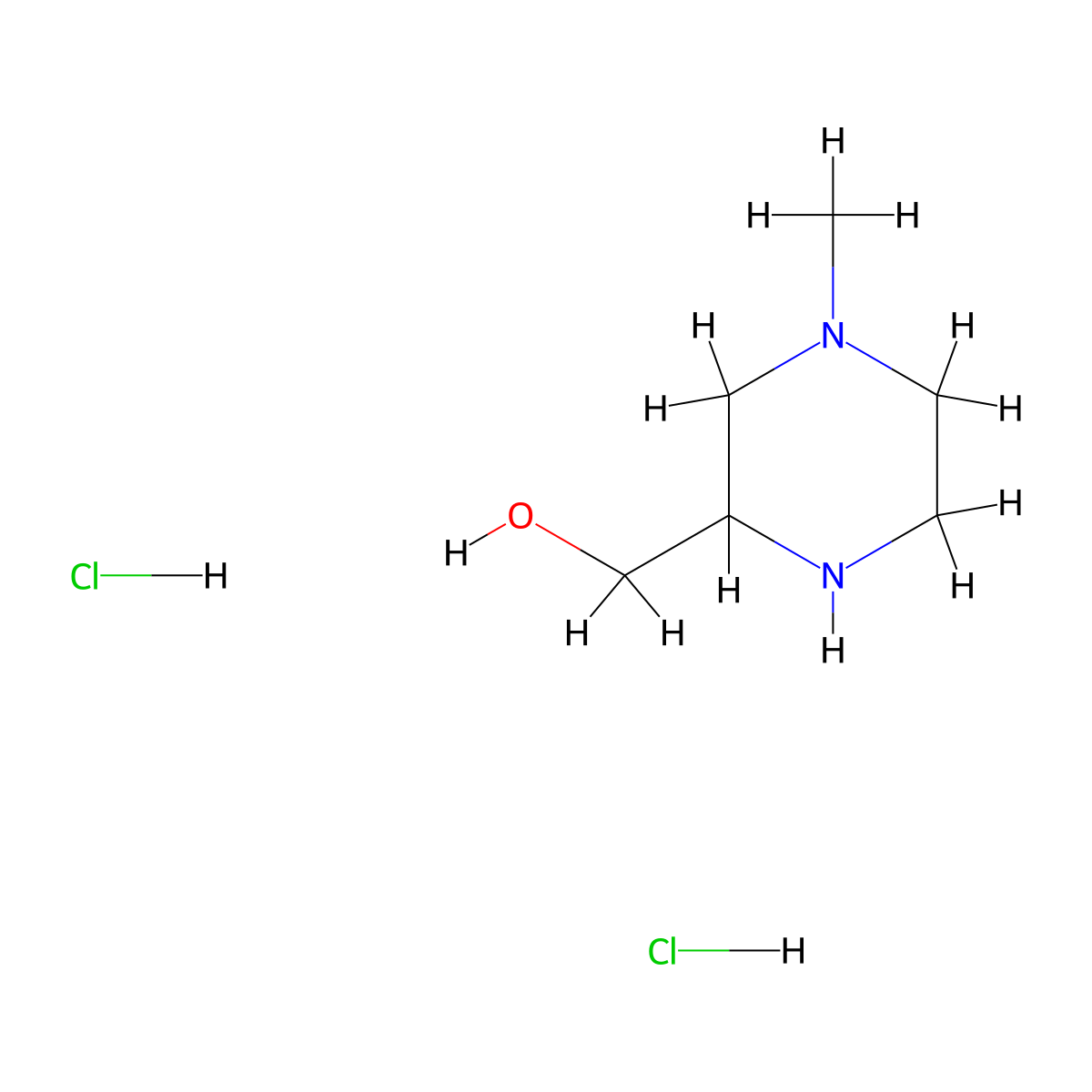 (4-Methylpiperazin-2-yl)methanol dihydrochloride molecular structure, CAS 2227206-74-6