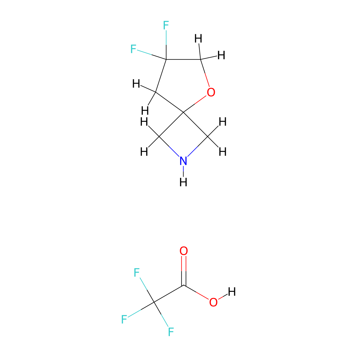 7,7-Difluoro-5-oxa-2-azaspiro[3.4]octane;2,2,2-trifluoroacetic acid molecular structure, CAS 2227206-77-9