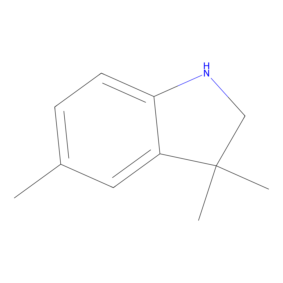 3,3,5-Trimethylindoline molecular structure, CAS 222721-46-2