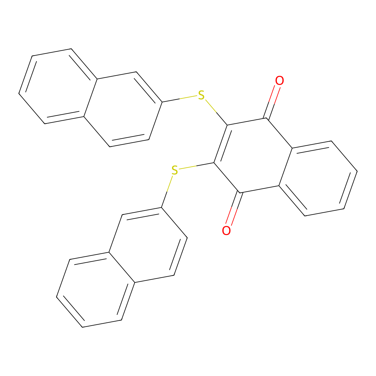 2,3-Bis(naphthalen-2-ylsulfanyl)naphthalene-1,4-dione molecular structure, CAS 222722-15-8