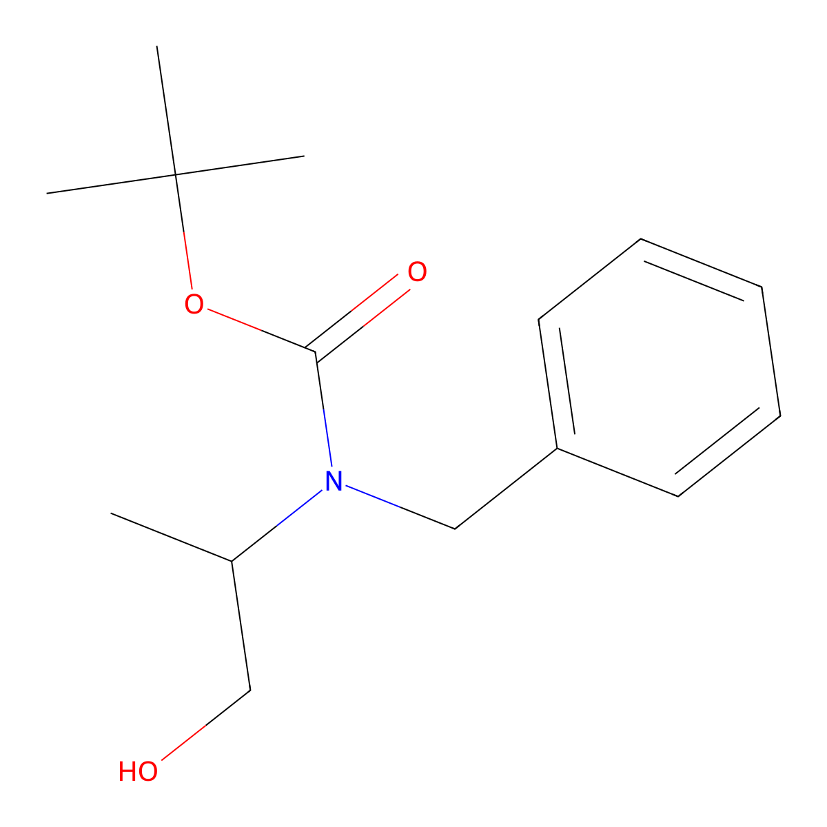tert-butyl N-benzyl-N-(1-hydroxypropan-2-yl)carbamate molecular structure, CAS 222722-34-1