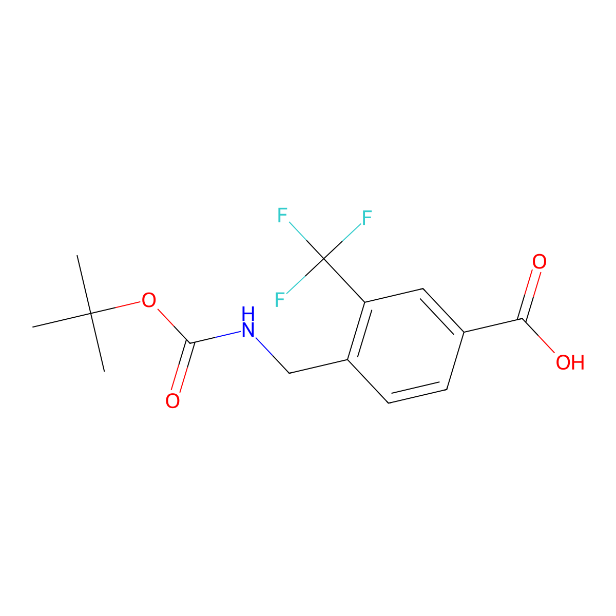 4-({[(Tert-butoxy)carbonyl]amino}methyl)-3-(trifluoromethyl)benzoic acid molecular structure, CAS 2227224-17-9