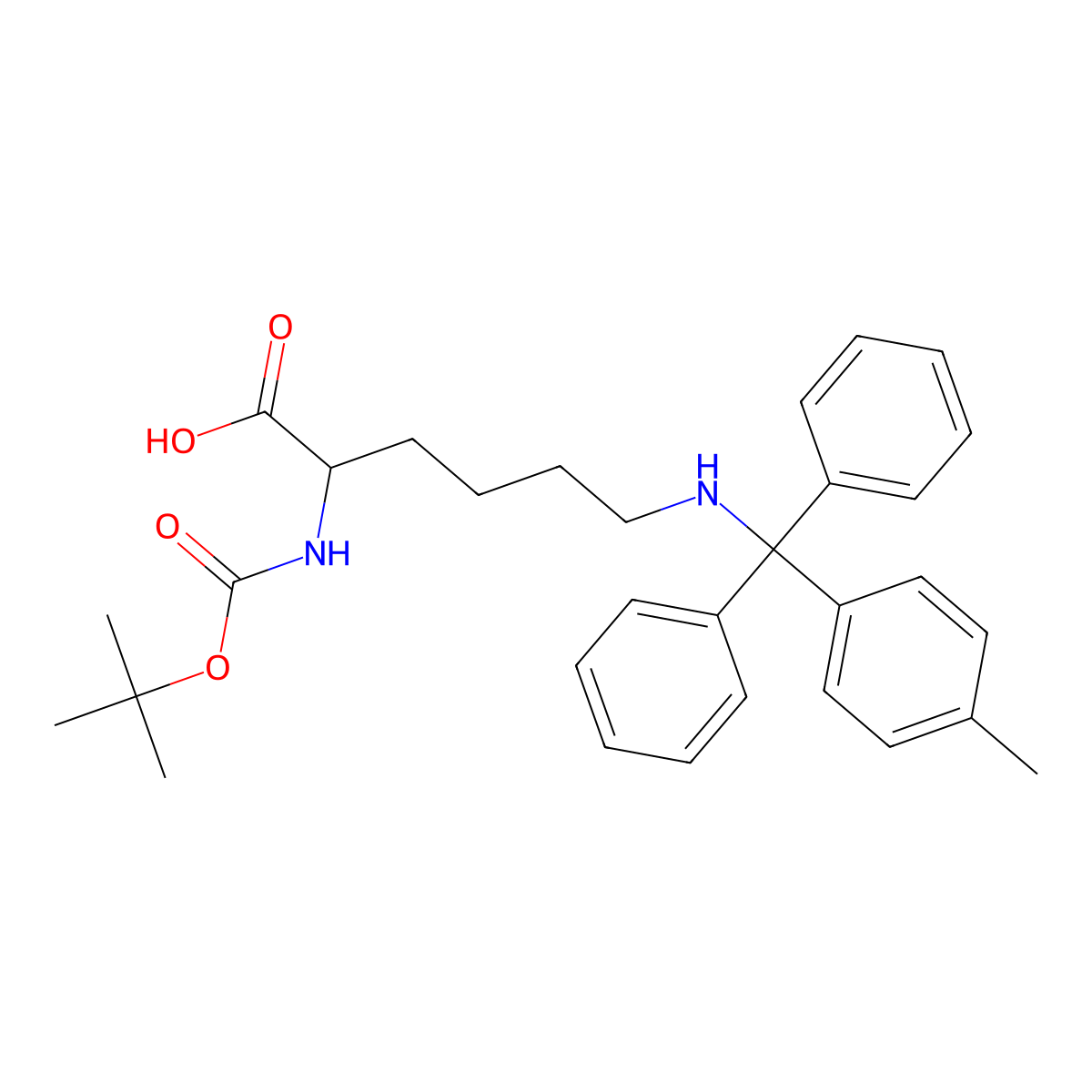 Boc-Lys(Mtt)-OH molecular structure, CAS 2227225-16-1