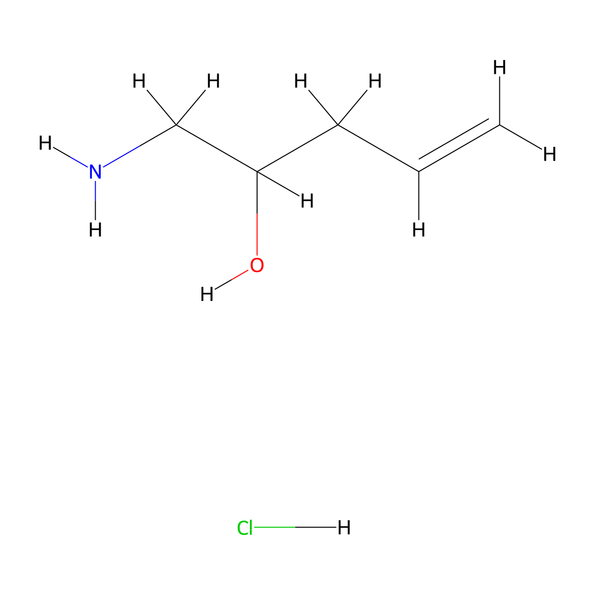 1-Aminopent-4-en-2-ol hydrochloride molecular structure, CAS 2227259-67-6