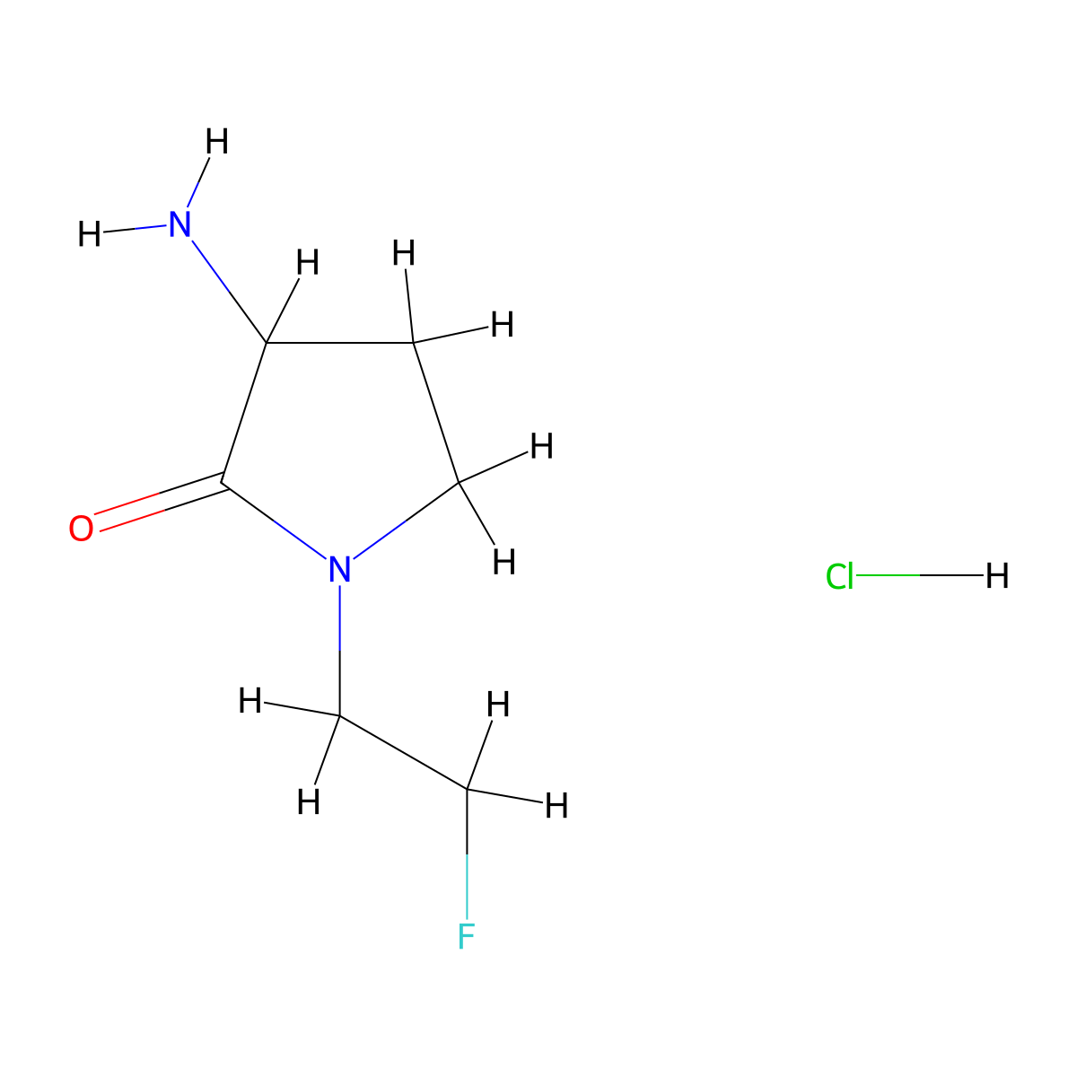 3-Amino-1-(2-fluoroethyl)pyrrolidin-2-one hydrochloride molecular structure, CAS 2227272-42-4