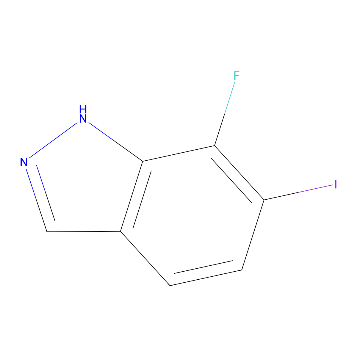 7-Fluoro-6-iodo-1H-indazole molecular structure, CAS 2227272-43-5