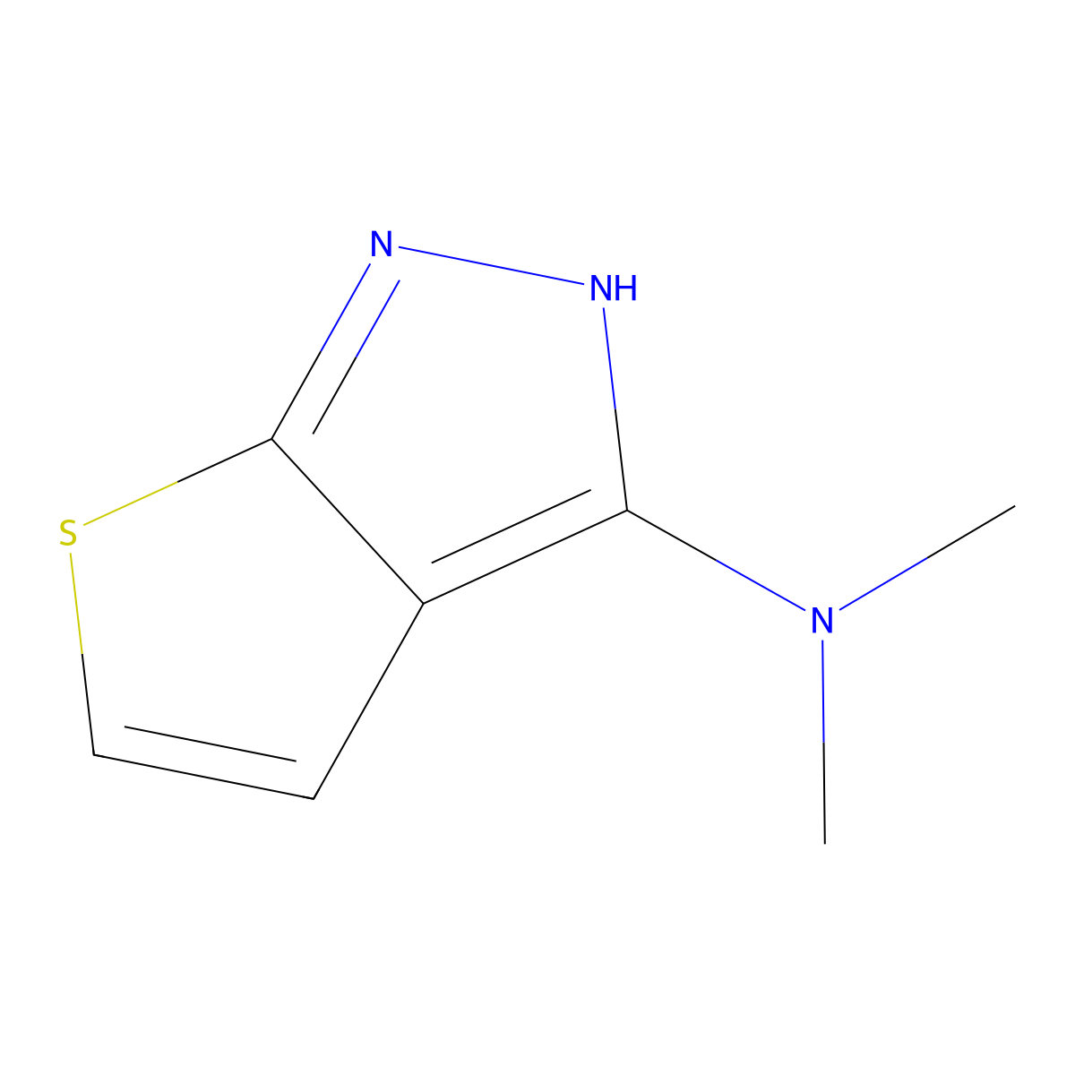 N,N-dimethyl-1H-thieno[2,3-c]pyrazol-3-amine molecular structure, CAS 2227272-46-8