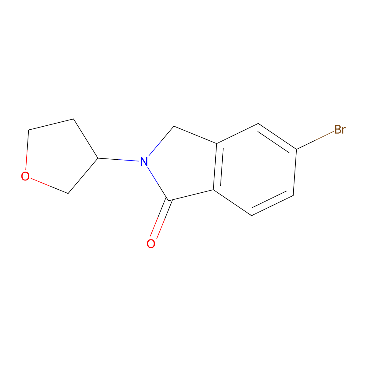 5-Bromo-2-(tetrahydrofuran-3-yl)isoindolin-1-one molecular structure, CAS 2227272-50-4