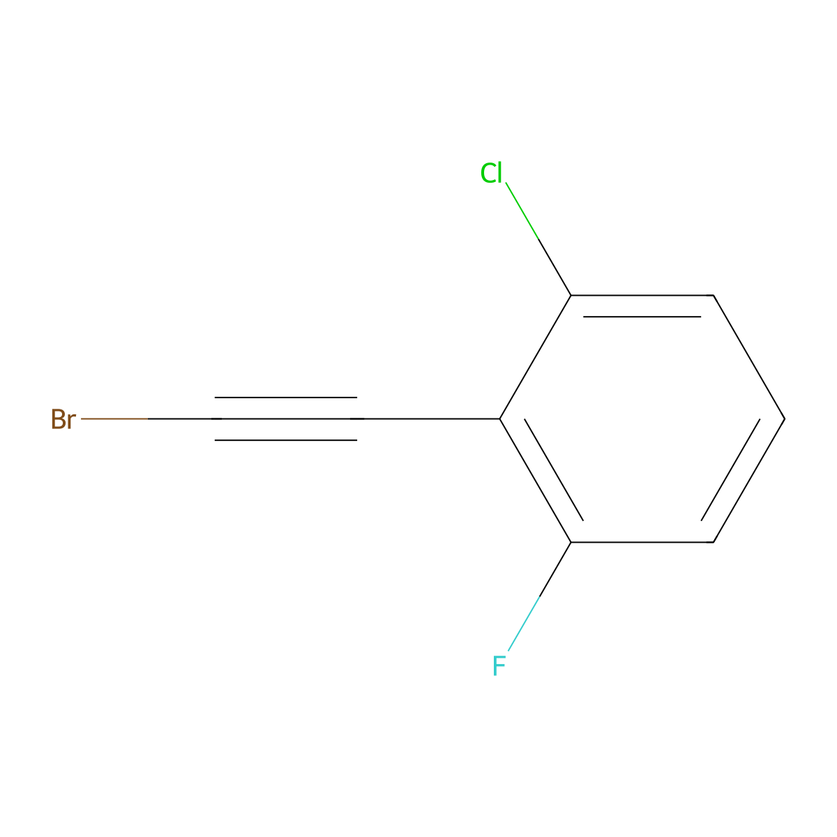 2-(2-Bromoethynyl)-1-chloro-3-fluorobenzene molecular structure, CAS 2227272-53-7