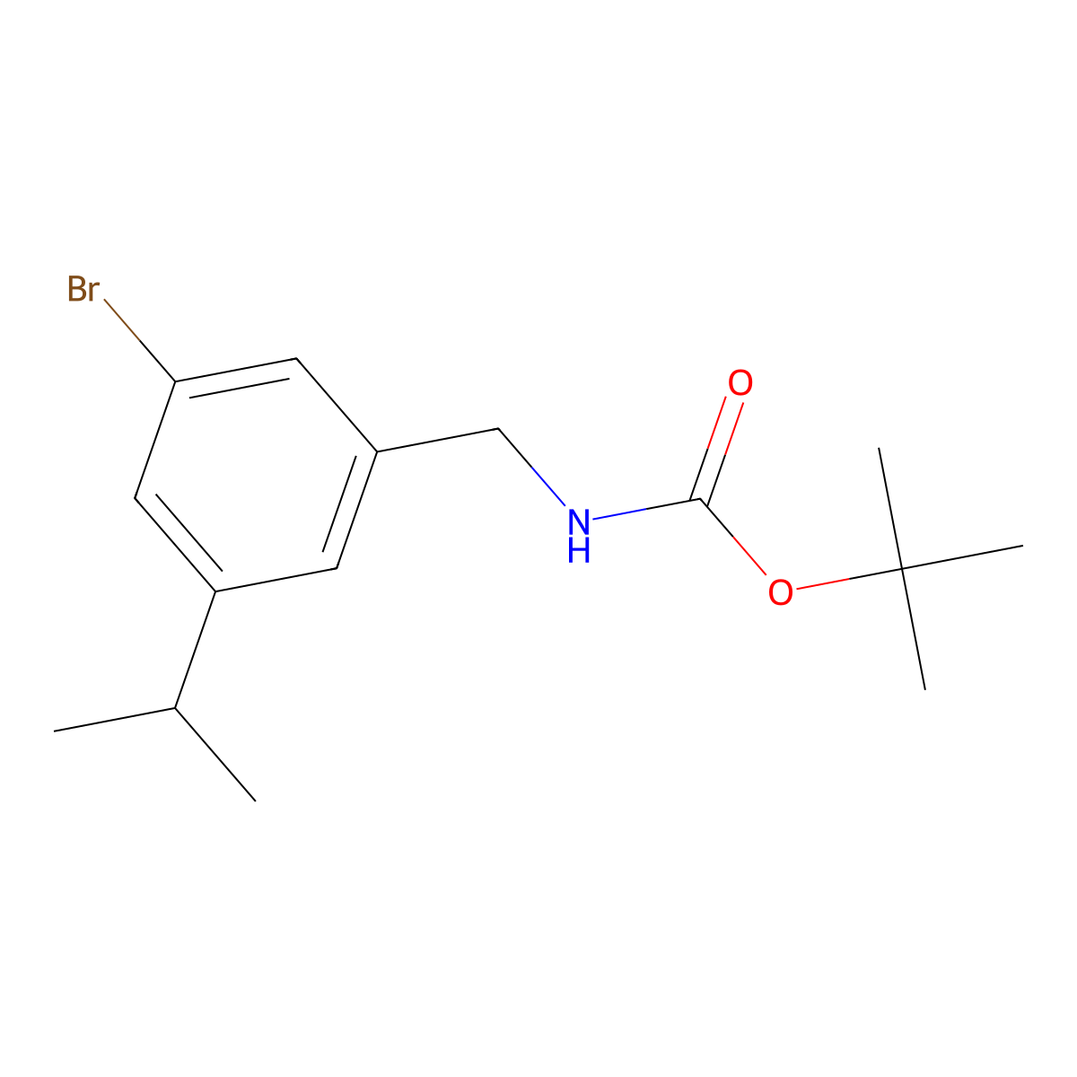 tert-Butyl 3-bromo-5-isopropylbenzylcarbamate molecular structure, CAS 2227272-55-9