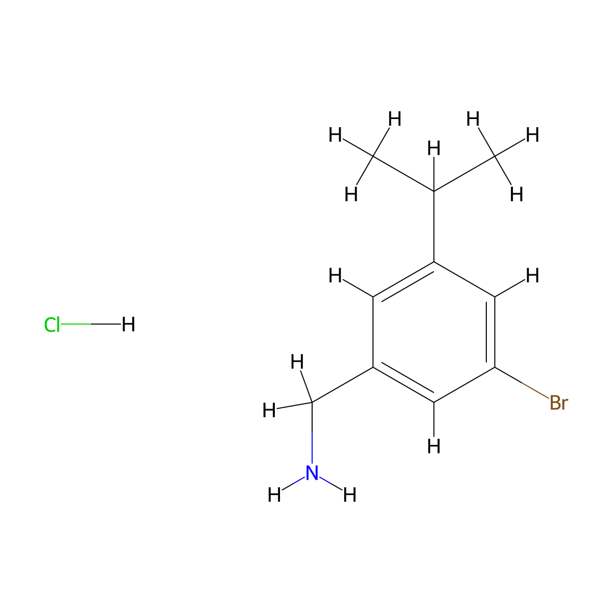 (3-Bromo-5-isopropylphenyl)methanamine hydrochloride molecular structure, CAS 2227272-65-1