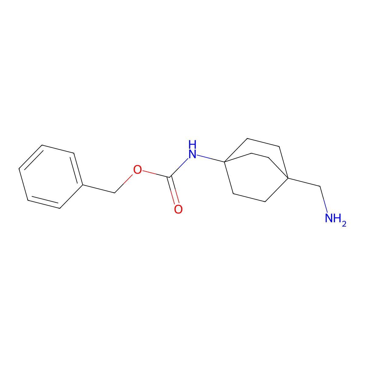 benzyl N-(4-(aminomethyl)bicyclo(2.2.2)octan-1-yl)carbamate molecular structure, CAS 2227272-82-2