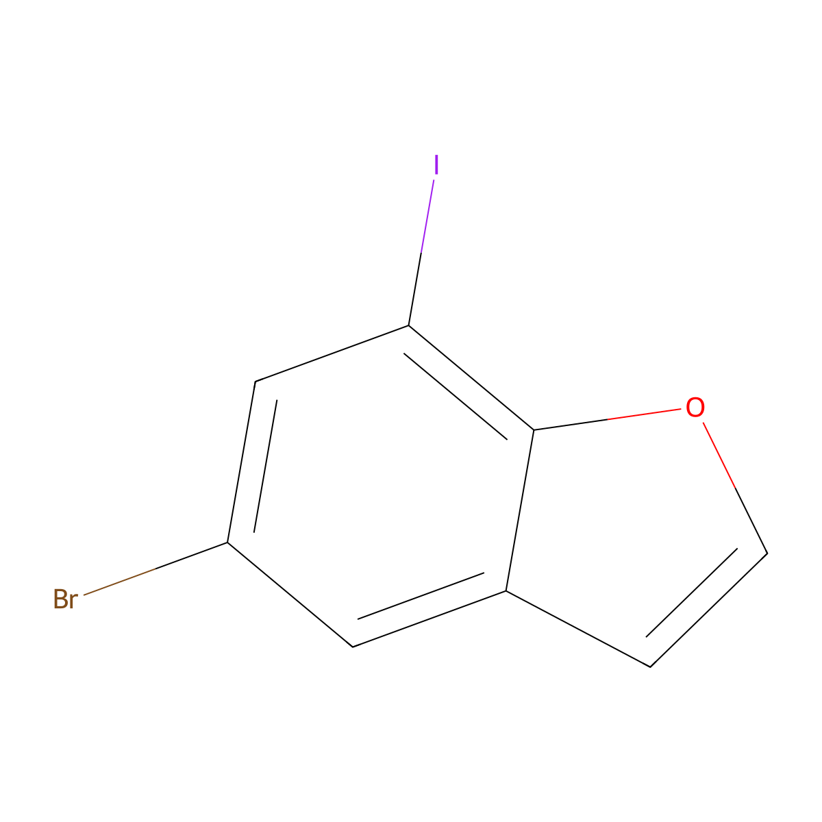 5-Bromo-7-iodobenzofuran molecular structure, CAS 2227272-90-2