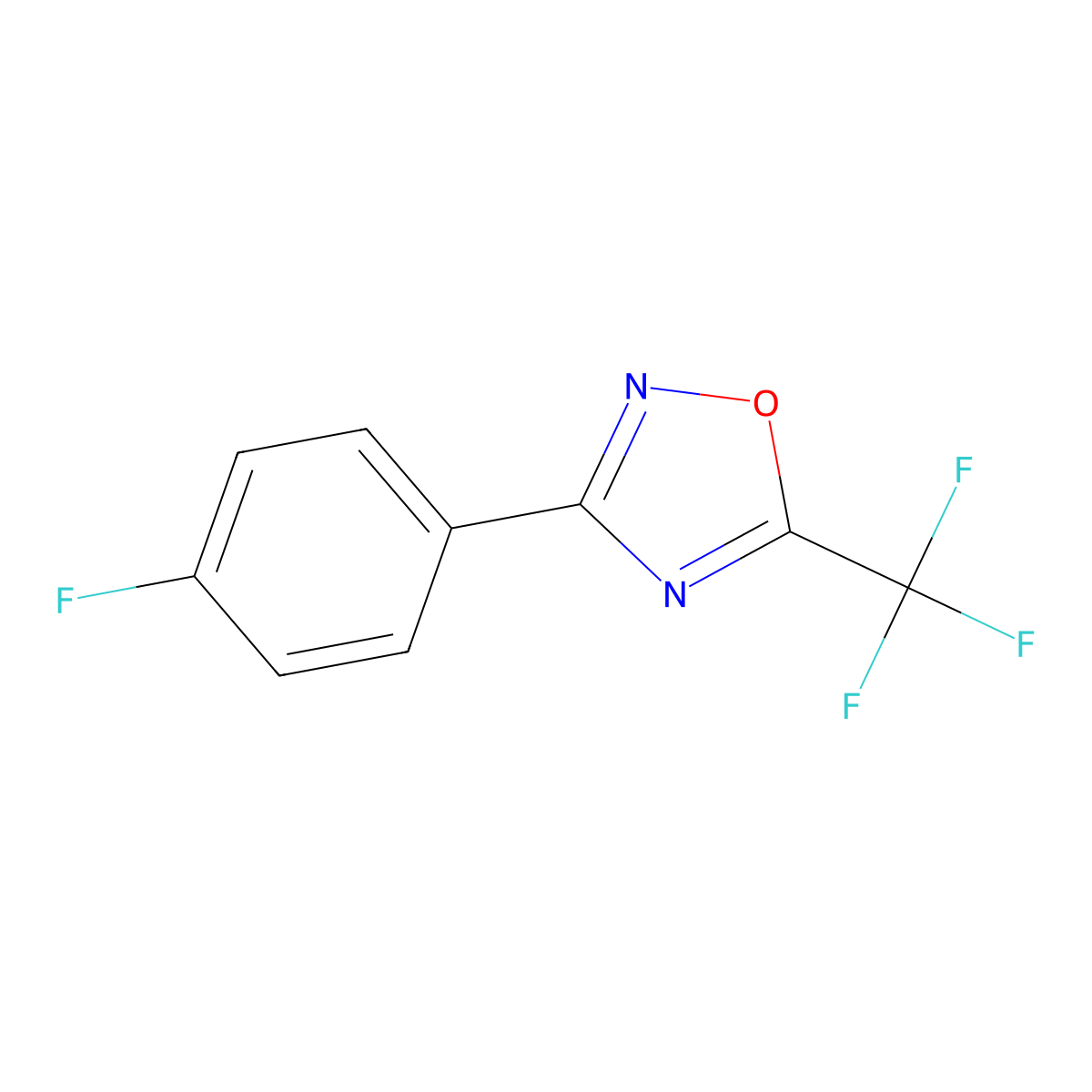 3-(4-Fluorophenyl)-5-(trifluoromethyl)-1,2,4-oxadiazole molecular structure, CAS 2227273-10-9