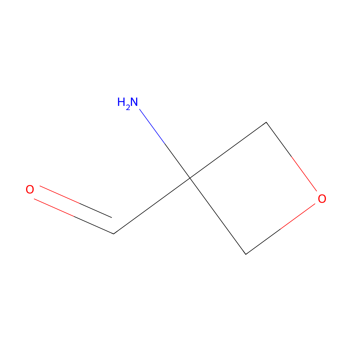 3-Aminooxetane-3-carbaldehyde molecular structure, CAS 2227282-60-0