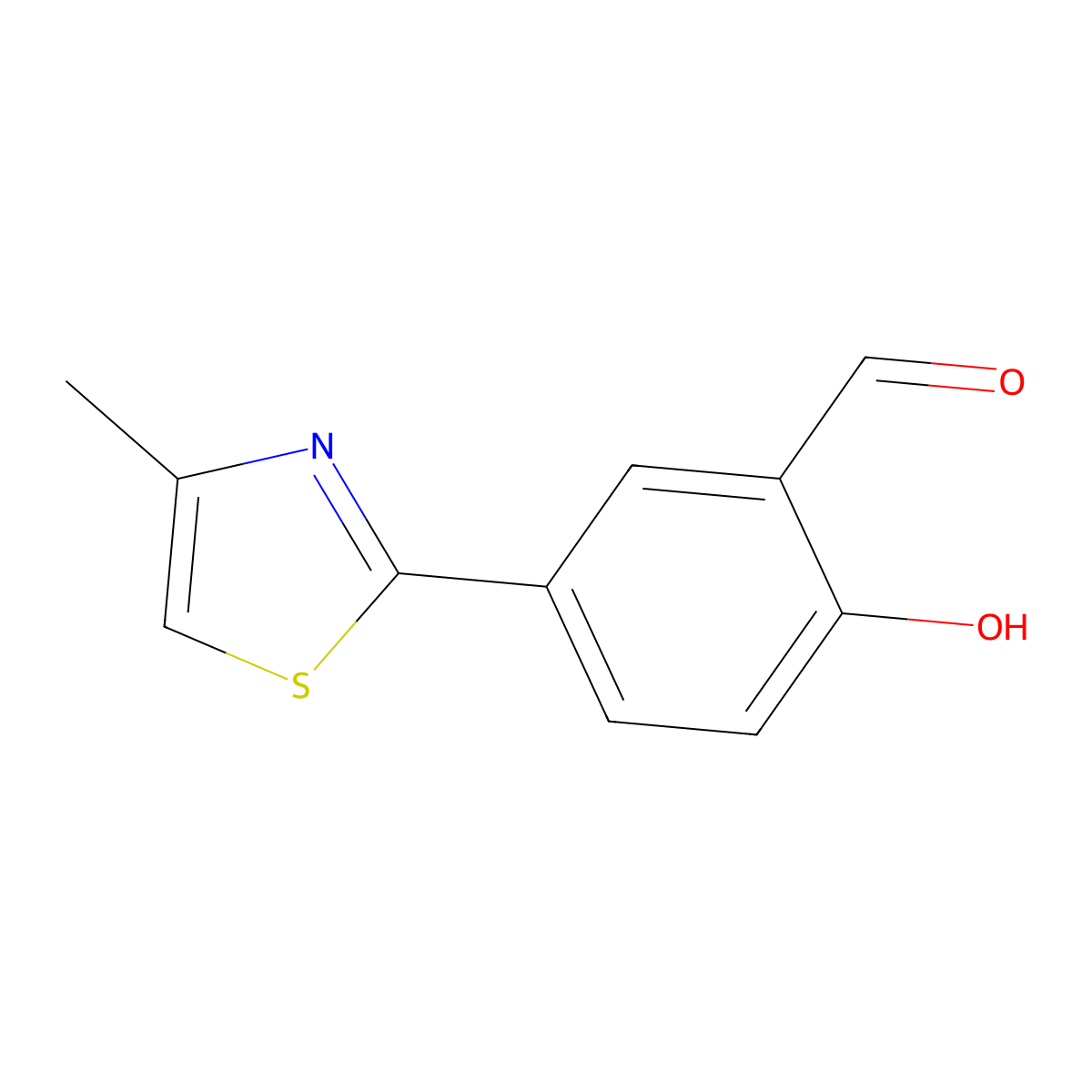2-Hydroxy-5-(4-methylthiazol-2-yl)benzaldehyde molecular structure, CAS 2227293-68-5