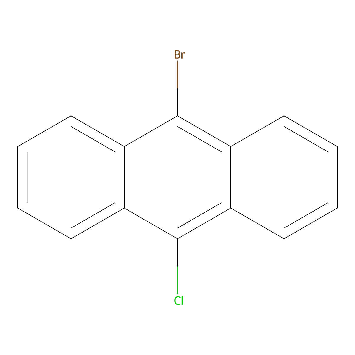 9-Bromo-10-chloroanthracene molecular structure, CAS 22273-72-9