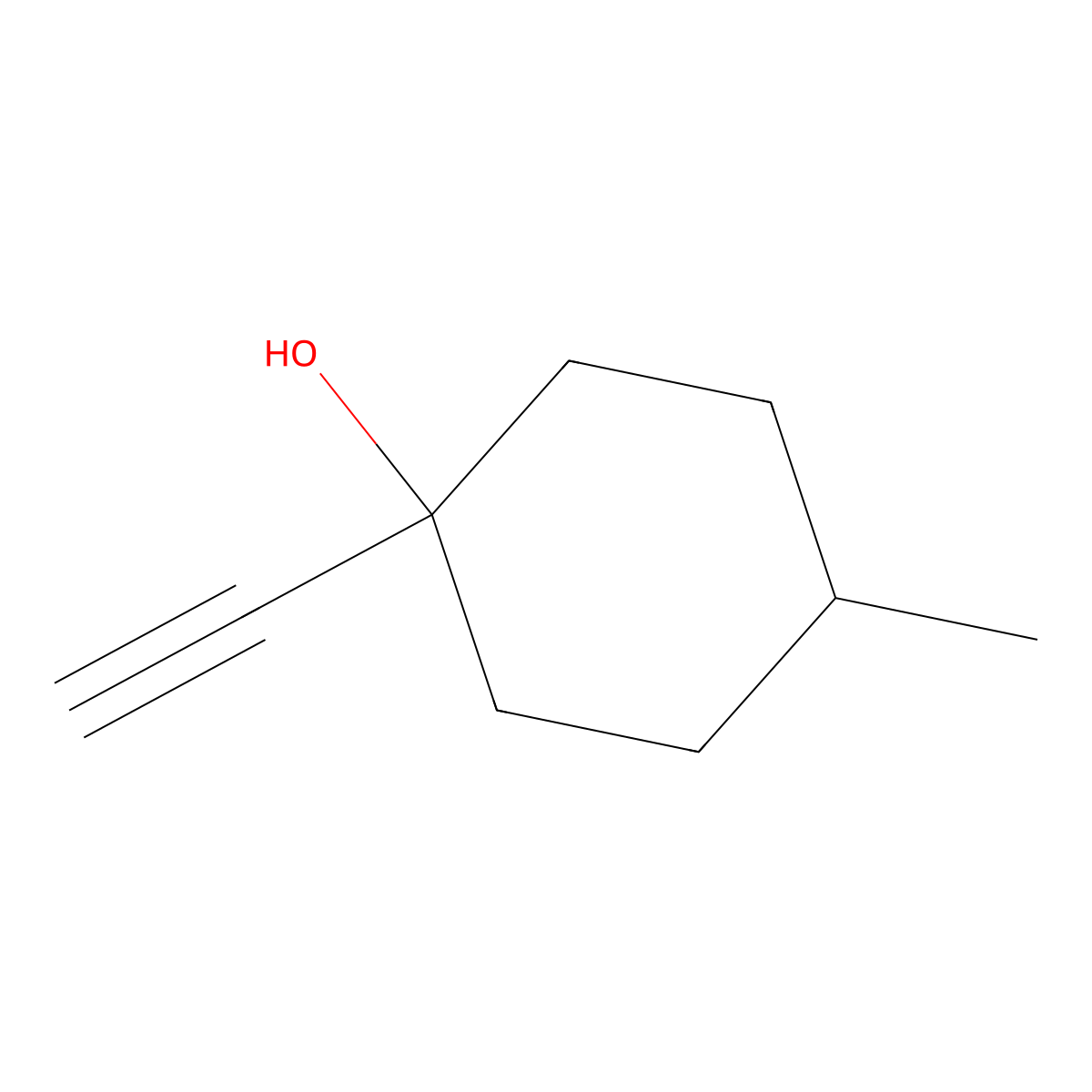 1-Ethynyl-4-methylcyclohexan-1-ol molecular structure, CAS 22273-96-7