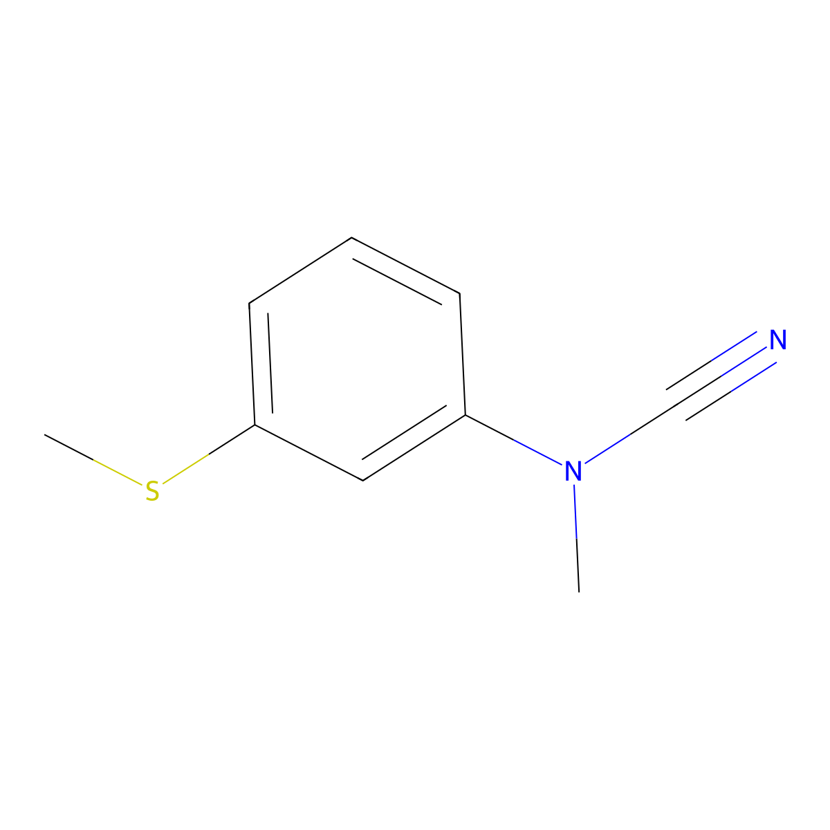 N-cyano-N-methyl-3-(methylsulfanyl)aniline molecular structure, CAS 222734-73-8