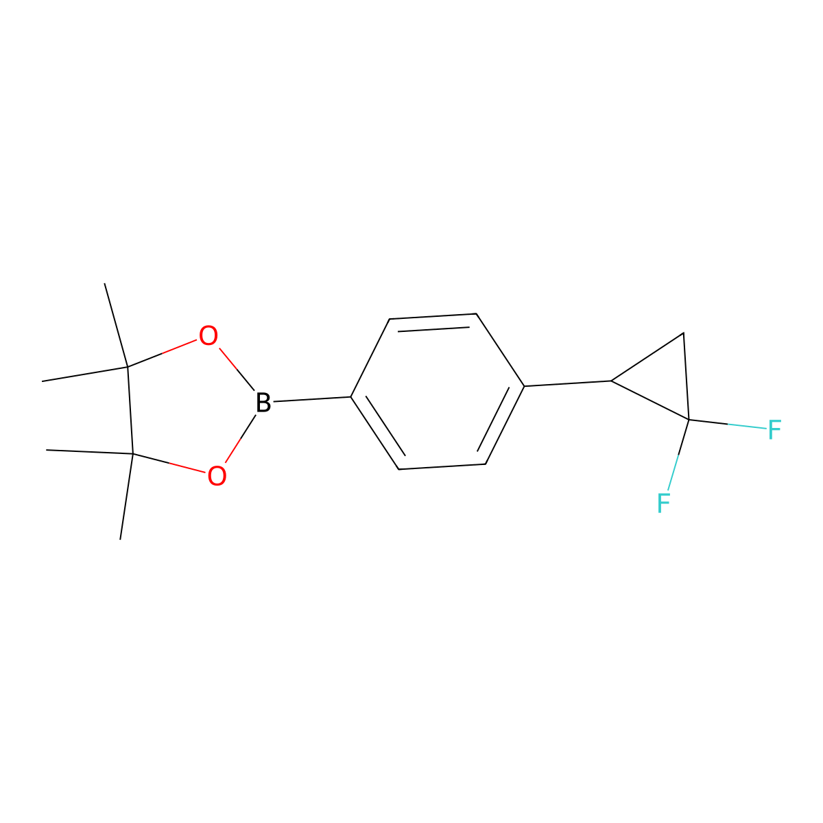 2-[4-(2,2-Difluorocyclopropyl)phenyl]-4,4,5,5-tetramethyl-1,3,2-dioxaborolane molecular structure, CAS 2227365-56-0