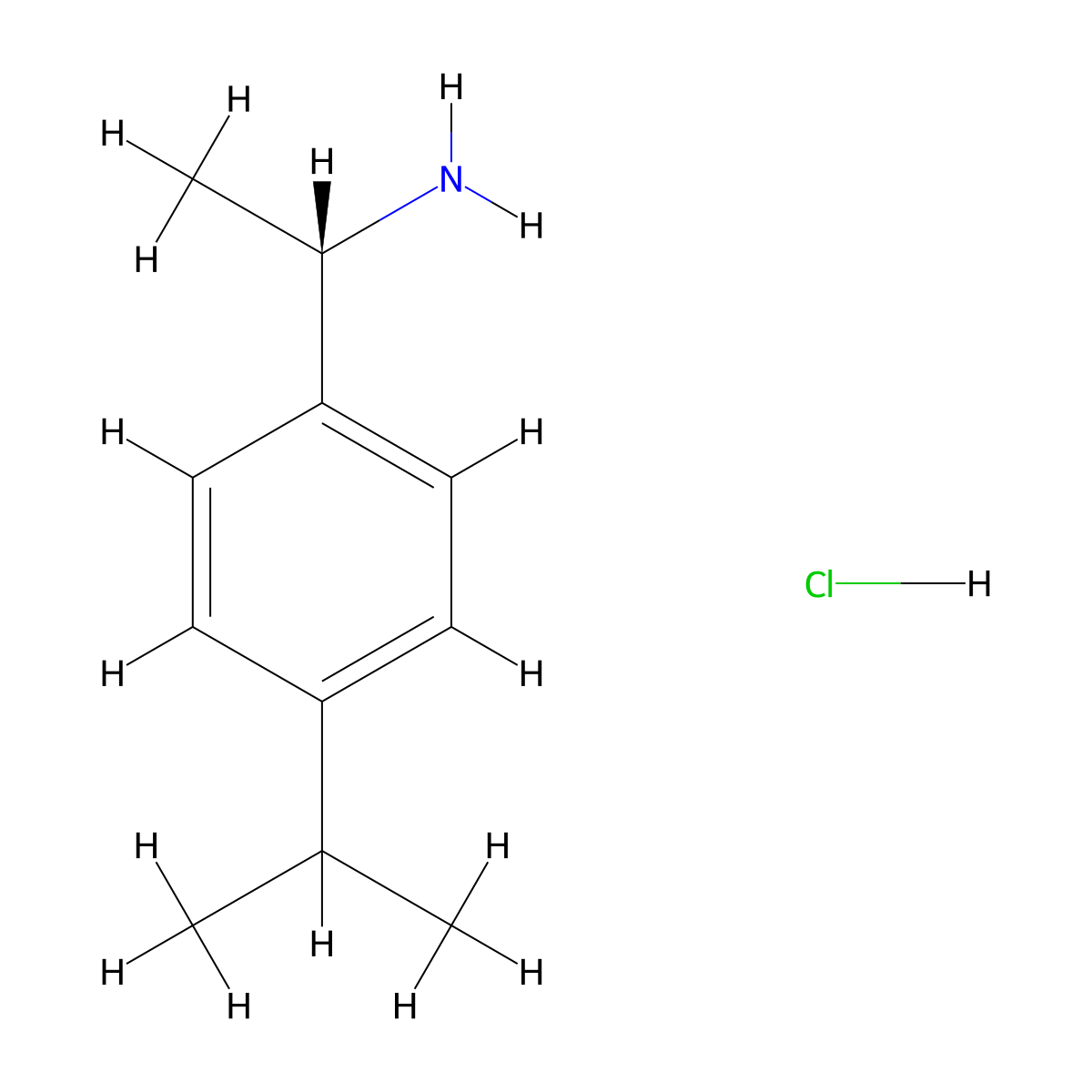 (S)-1-(4-Isopropylphenyl)ethanamine hydrochloride molecular structure, CAS 222737-88-4