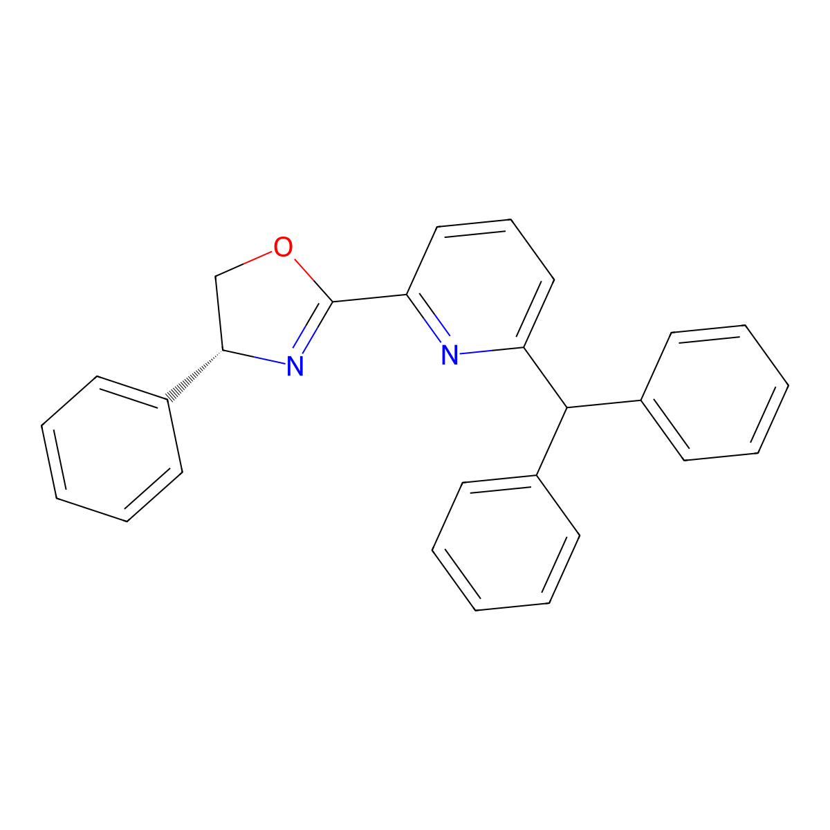 (R)-2-(6-Benzhydrylpyridin-2-yl)-4-phenyl-4,5-dihydrooxazole molecular structure, CAS 2227390-59-0